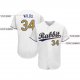 Women's Custom White Old Gold-Royal Baseball Jersey