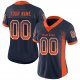 Youth Custom Navy Orange-White Mesh Drift Fashion Football Jersey