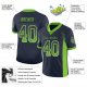 Men's Custom Navy Neon Green-Gray Mesh Drift Fashion Football Jersey