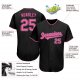 Women's Custom Black Pink-White Authentic Baseball Jersey