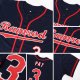 Youth Custom Navy Red-White Baseball Jersey