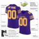 Women's Custom Purple Gold-White Mesh Authentic Football Jersey