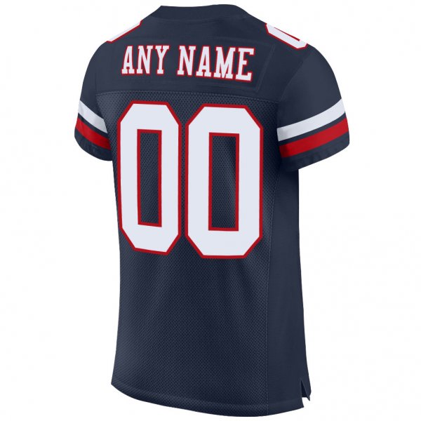 Preschool Custom Navy White-Red Mesh Authentic Football Jersey