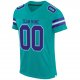 Kid's Custom Aqua Purple-White Mesh Authentic Football Jersey