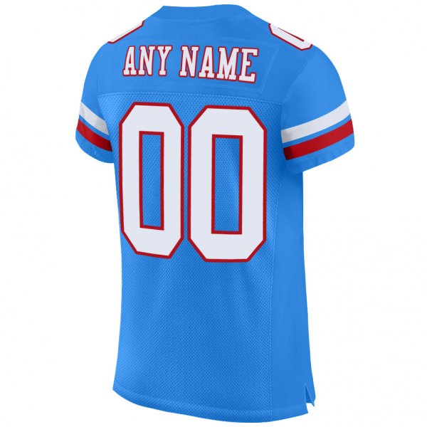 Preschool Custom Powder Blue White-Red Mesh Authentic Football Jersey