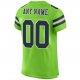 Men's Custom Neon Green Navy-White Mesh Authentic Football Jersey