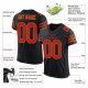 Men's Custom Black Scarlet-Gold Mesh Authentic Football Jersey