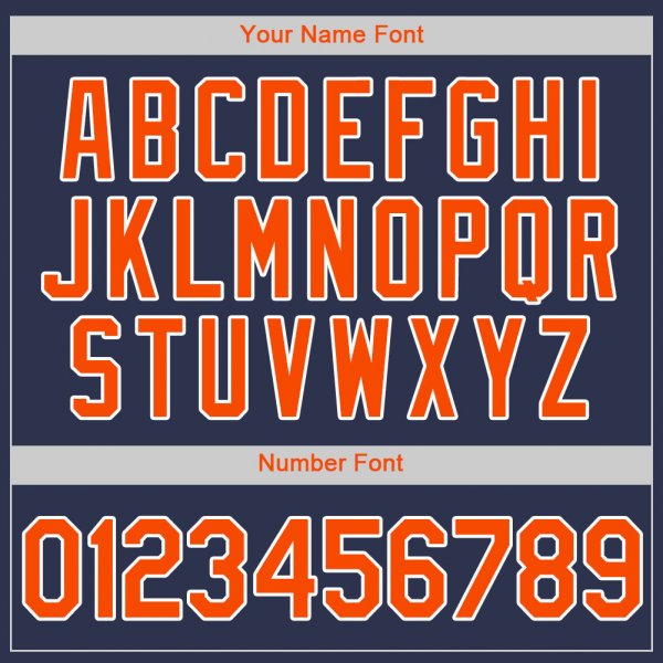 Kid's Custom Navy Orange-White Authentic Baseball Jersey