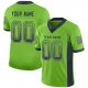 Youth Custom Neon Green Navy-Gray Mesh Drift Fashion Football Jersey