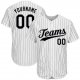 Kid's Custom White Black Pinstripe Black-Gray Authentic Baseball Jersey