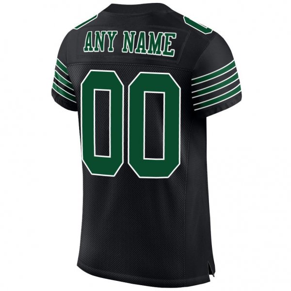 Women's Custom Black Gotham Green-White Mesh Authentic Football Jersey