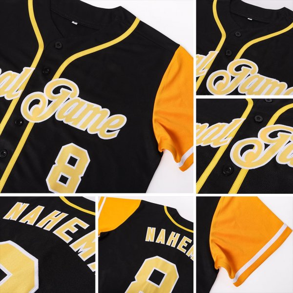 Women's Custom Black Gold-White Authentic Baseball Jersey