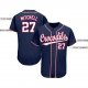 Men's Custom Navy White-Red Baseball Jersey