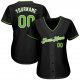 Men's Custom Black Neon Green-White Authentic Baseball Jersey