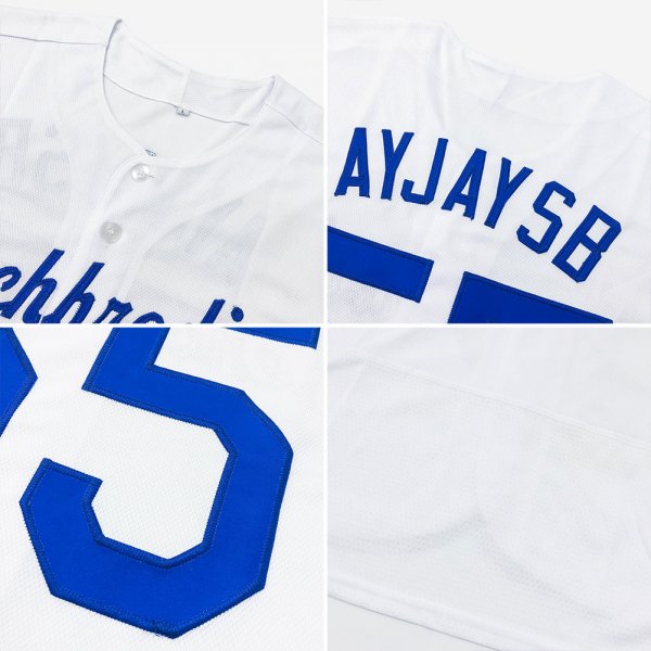 Women's Custom White Royal-Red Authentic Baseball Jersey