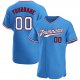 Kid's Custom Powder Blue White-Red Authentic Baseball Jersey