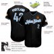 Preschool Custom Black Light Blue-White Authentic Baseball Jersey