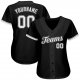 Women's Custom Black White-Gray Authentic Baseball Jersey