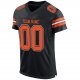 Women's Custom Black Orange-White Mesh Authentic Football Jersey