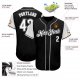 Men's Custom Black White-Gray Authentic Baseball Jersey