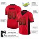 Women's Custom Scarlet Black-Gold Mesh Drift Fashion Football Jersey