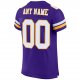 Women's Custom Purple White-Gold Mesh Authentic Football Jersey