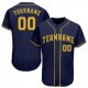 Women's Custom Navy Gold Baseball Jersey