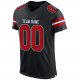 Women's Custom Black Red-White Mesh Authentic Football Jersey