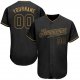 Kid's Custom Black Black-Old Gold Authentic Baseball Jersey