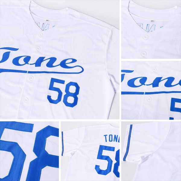 Men's Custom White Royal Baseball Jersey