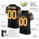 Kid's Custom Black Gold-White Mesh Authentic Football Jersey