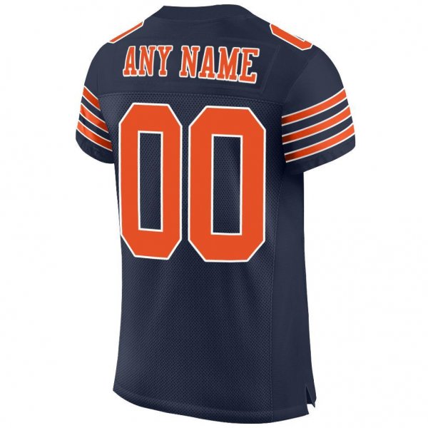 Preschool Custom Navy Orange-White Mesh Authentic Football Jersey