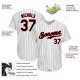 Kid's Custom White Black Pinstripe Black-Red Authentic Baseball Jersey