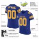 Women's Custom Royal Gold-White Mesh Authentic Football Jersey