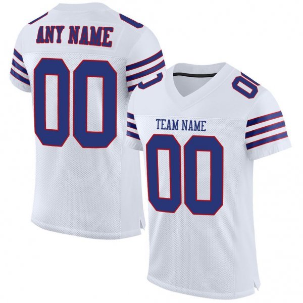 Women's Custom White Royal-Red Mesh Authentic Football Jersey