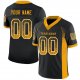 Men's Custom Black Gold-White Mesh Drift Fashion Football Jersey