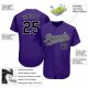 Kid's Custom Purple Black-Gray Authentic Baseball Jersey