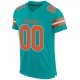 Preschool Custom Aqua Orange-White Mesh Authentic Football Jersey