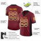 Women's Custom Burgundy Black-Gold Mesh Drift Fashion Football Jersey