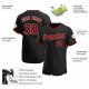 Preschool Custom Black Red-White Authentic Baseball Jersey