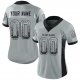 Youth Custom Silver Black-White Mesh Drift Fashion Football Jersey