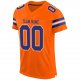 Women's Custom Orange Royal-White Mesh Authentic Football Jersey