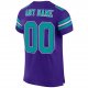 Kid's Custom Purple Aqua-White Mesh Authentic Football Jersey