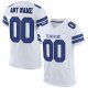 Kid's Custom White Royal-Black Mesh Authentic Football Jersey