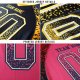 Women's Custom Navy Powder Blue-Gold Mesh Drift Fashion Football Jersey