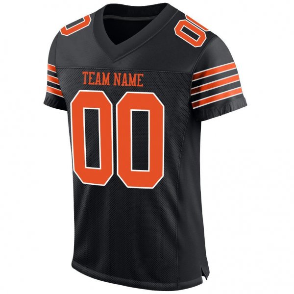 Preschool Custom Black Orange-White Mesh Authentic Football Jersey