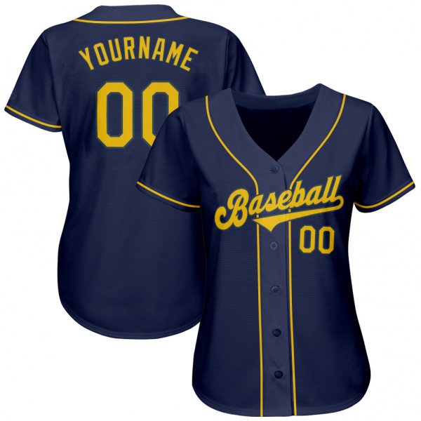 Preschool Custom Navy Gold Authentic Baseball Jersey