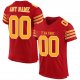 Kid's Custom Red Gold-White Mesh Authentic Football Jersey