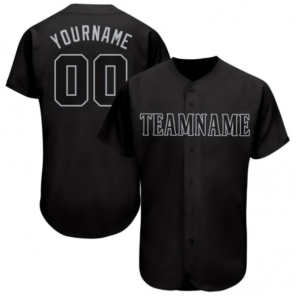 Women's Custom Black Gray Baseball Jersey