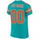 Women's Custom Aqua Orange-White Mesh Authentic Football Jersey